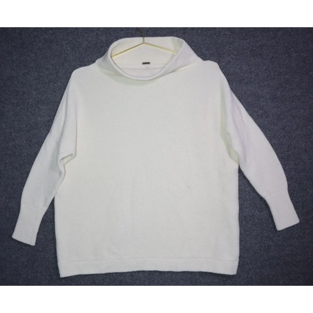 Free‎ People Sweater Women XS Beige Ottoman Slouchy Tunic Mock Neck Winter EUC